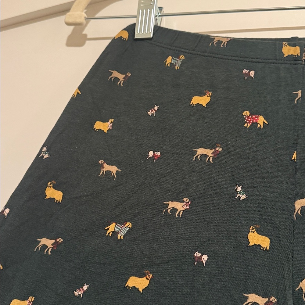 Eberjey Dark Green Dog-Print pajama Pants - Picture 2 of 5